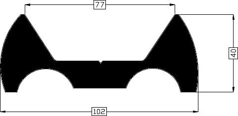 Kabelaring stootrand TPE 102 x 41 mm / 70 sh.